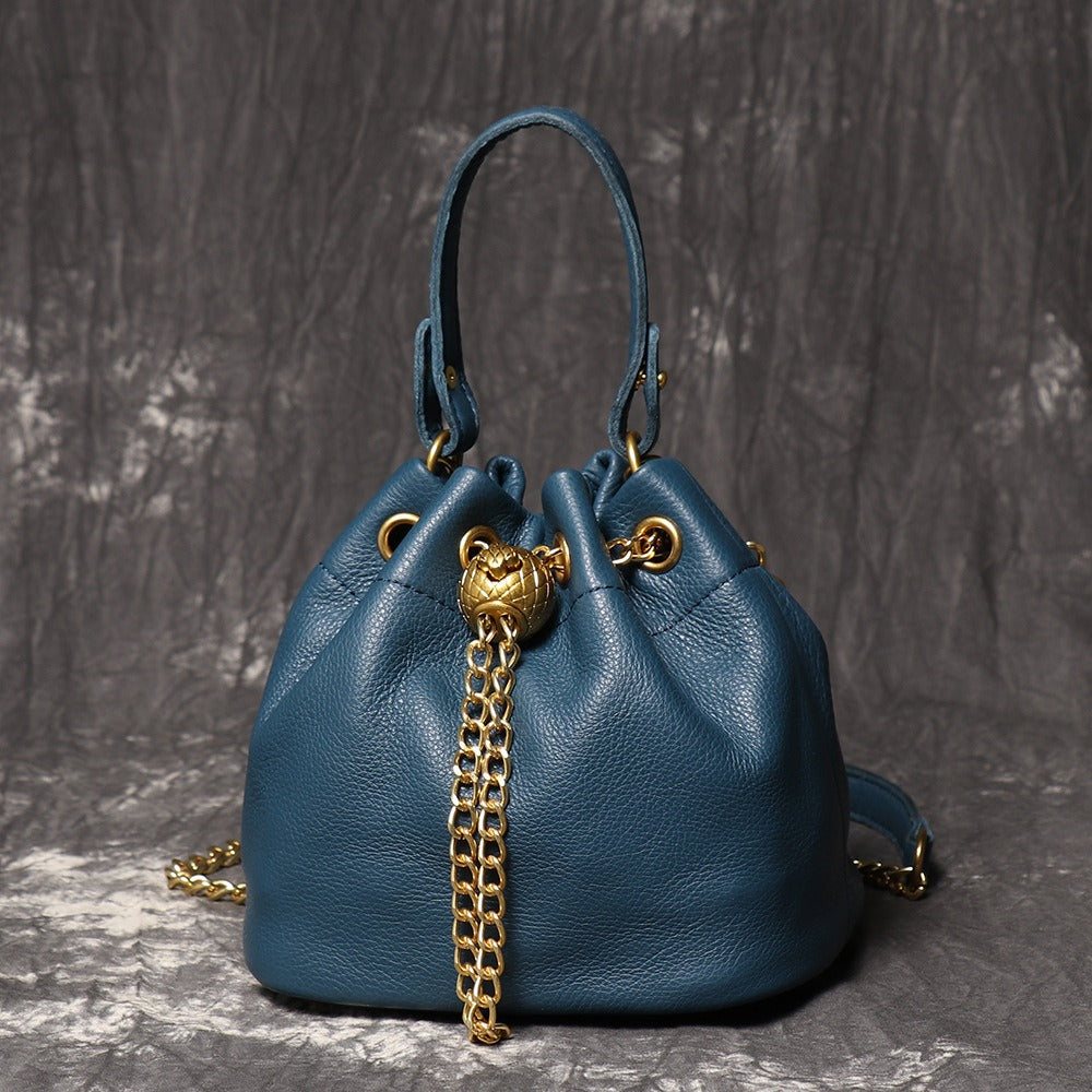 Crossbody Bag for Women – Genuine Leather, Genuine Leather Bucket Handmade Cowhide – detail view 4