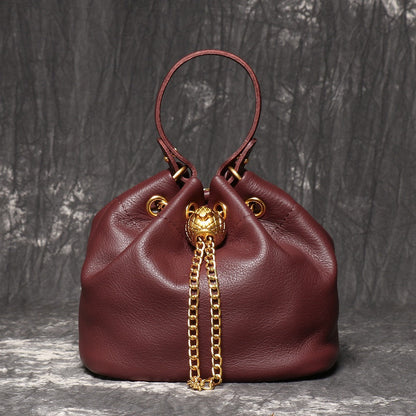 Crossbody Bag for Women – Genuine Leather, Genuine Leather Bucket Handmade Cowhide – detail view 24