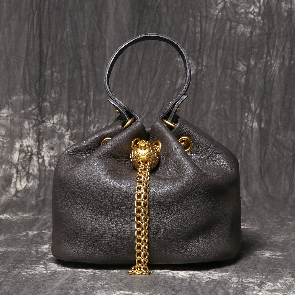 Crossbody Bag for Women – Genuine Leather, Genuine Leather Bucket Handmade Cowhide – detail view 25