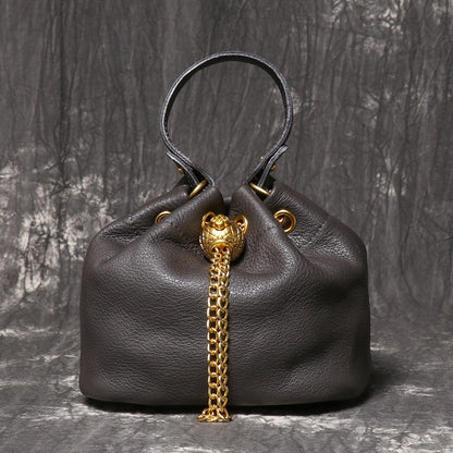 Crossbody Bag for Women – Genuine Leather, Genuine Leather Bucket Handmade Cowhide – detail view 25
