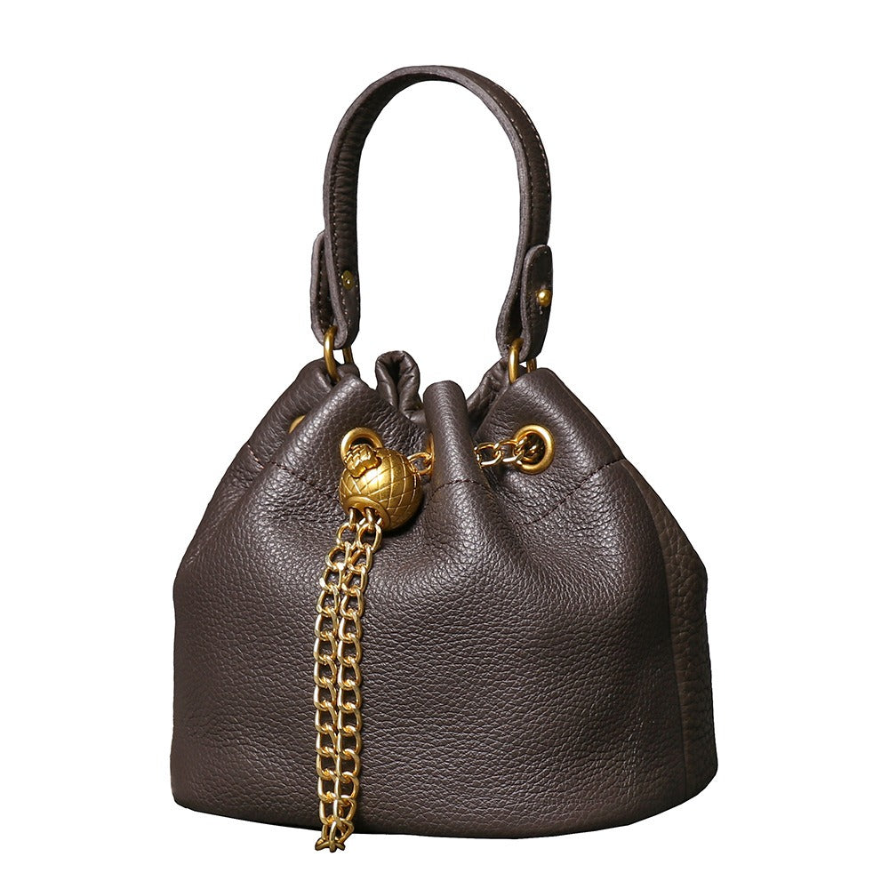 Crossbody Bag for Women – Genuine Leather, Genuine Leather Bucket Handmade Cowhide – detail view 27