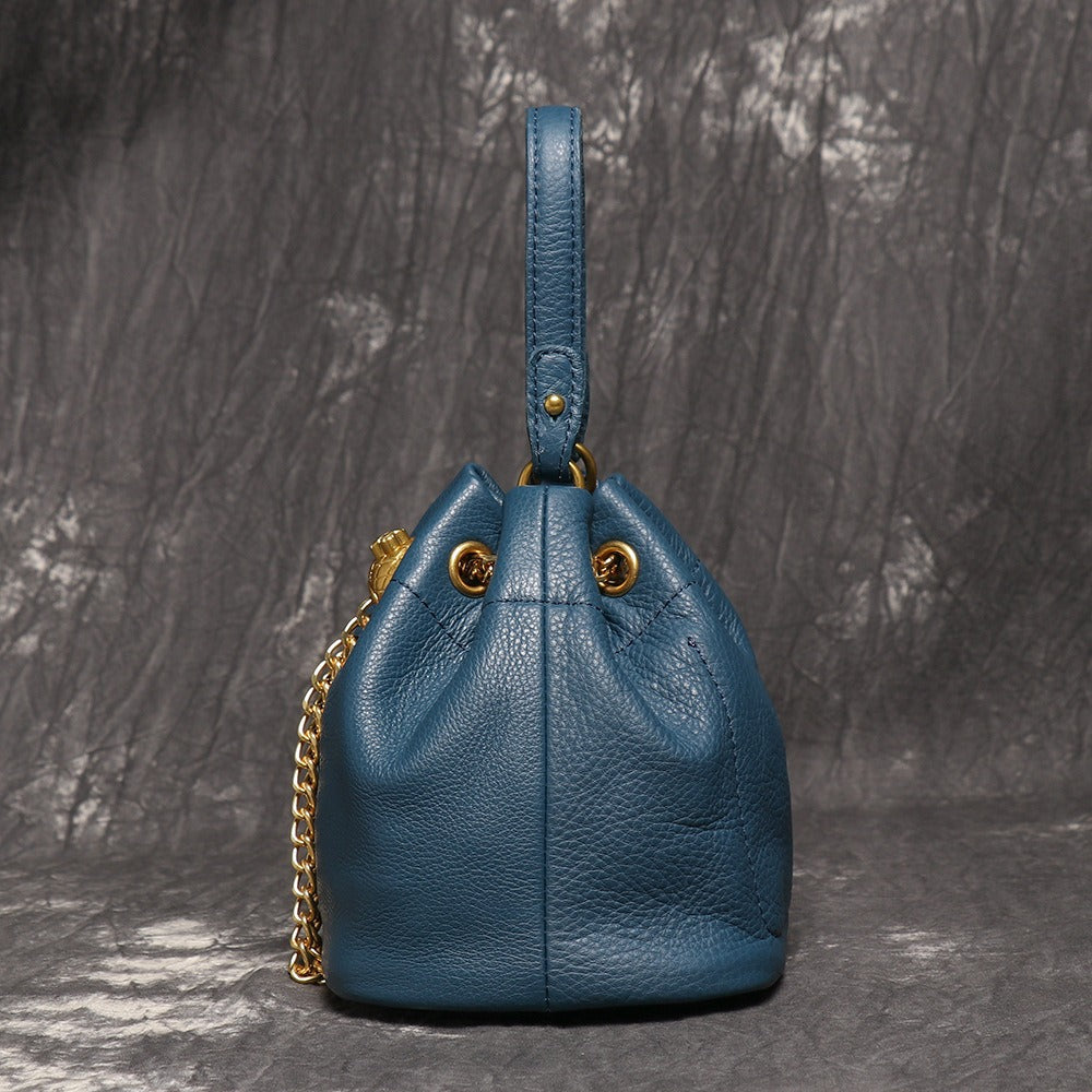 Crossbody Bag for Women – Genuine Leather, Genuine Leather Bucket Handmade Cowhide – detail view 5