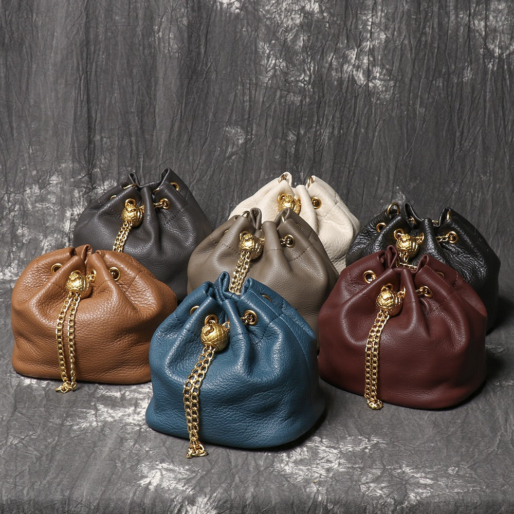 Crossbody Bag for Women – Genuine Leather, Genuine Leather Bucket Handmade Cowhide – detail view 7