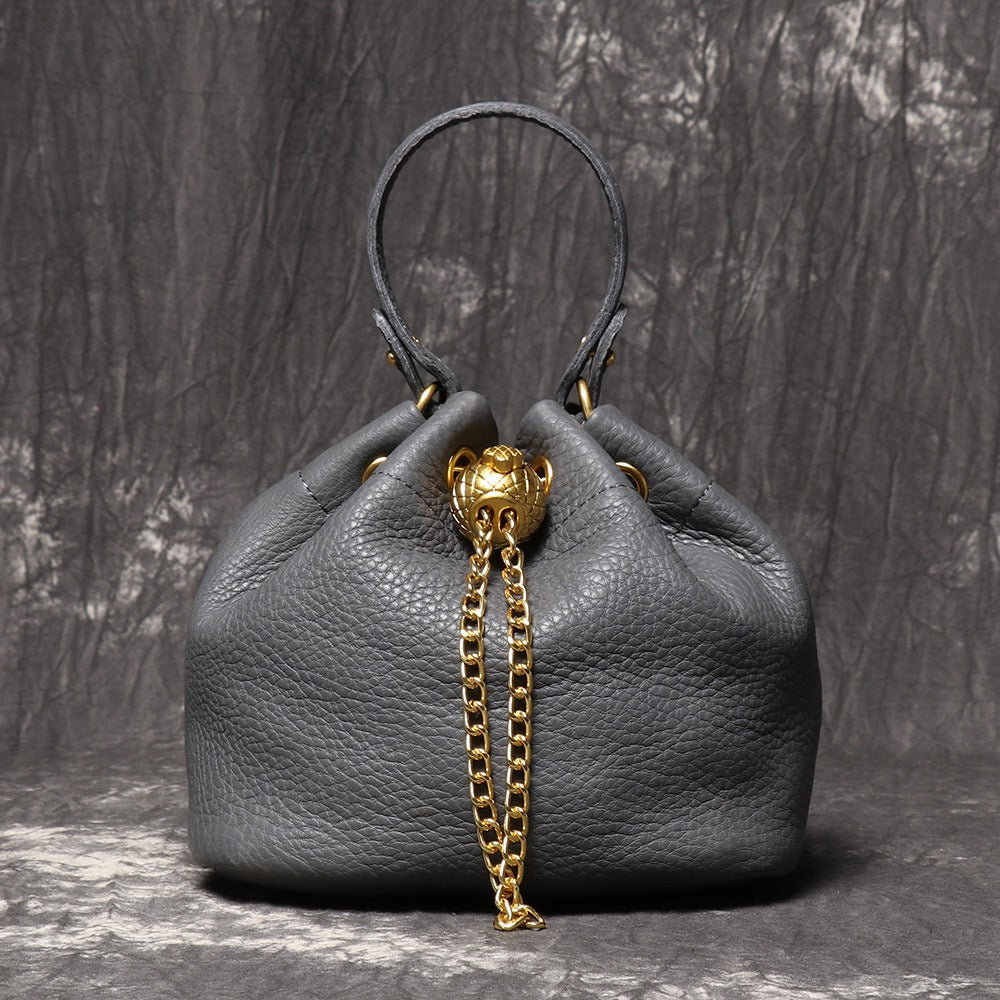 Crossbody Bag for Women – Genuine Leather, Genuine Leather Bucket Handmade Cowhide – detail view 8