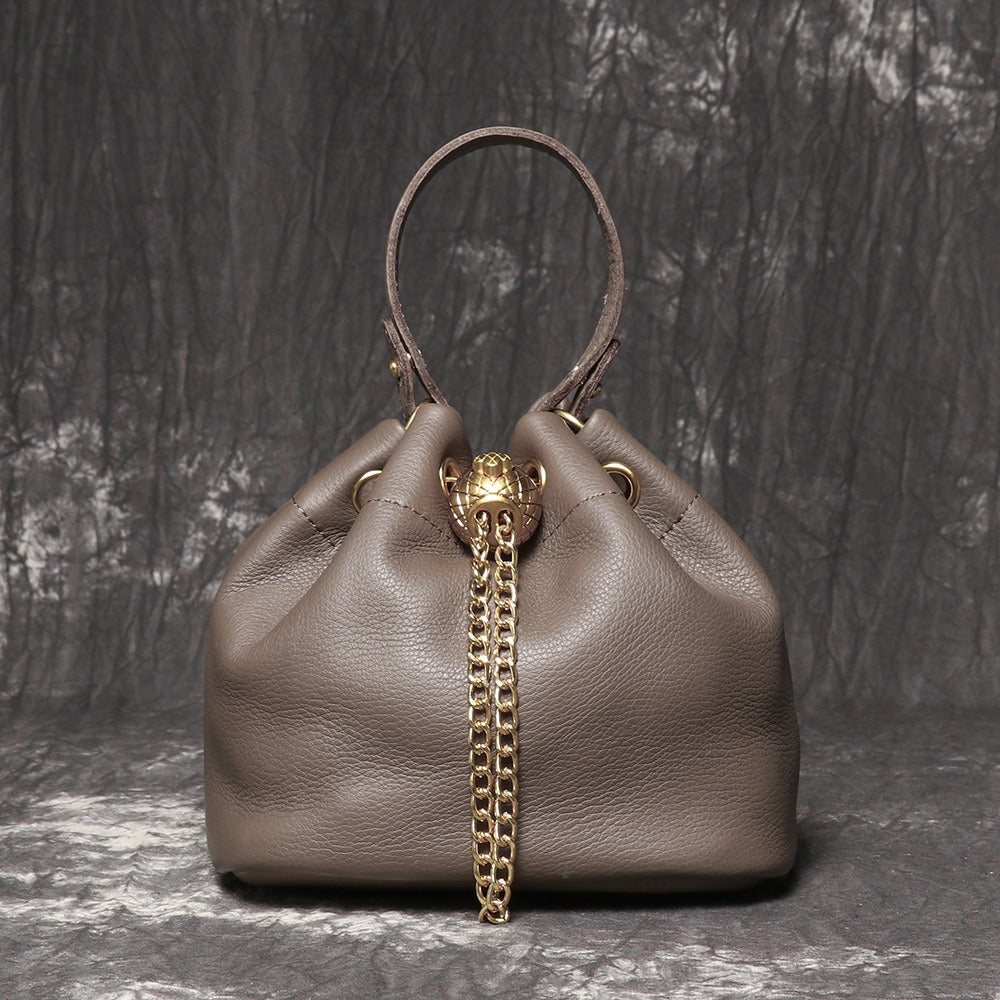 Crossbody Bag for Women – Genuine Leather, Genuine Leather Bucket Handmade Cowhide – detail view 10