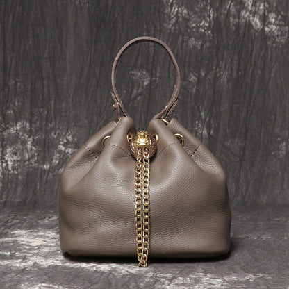 Crossbody Bag for Women – Genuine Leather, Genuine Leather Bucket Handmade Cowhide – detail view 10