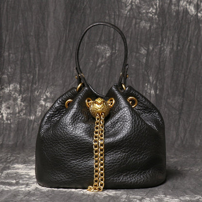 Crossbody Bag for Women – Genuine Leather, Genuine Leather Bucket Handmade Cowhide – detail view 11