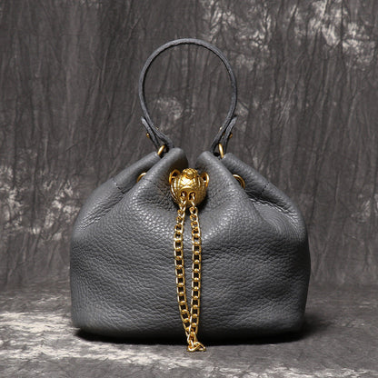Crossbody Bag for Women – Genuine Leather, Genuine Leather Bucket Handmade Cowhide – detail view 2