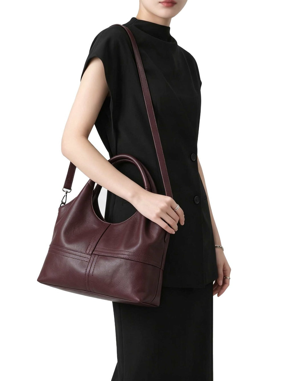 Crossbody Bag for Women – Genuine Leather, Adjustable Strap – detail view 14