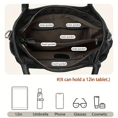 Crossbody Bag for Women – Genuine Leather, Large Capacity, for Work – detail view 5