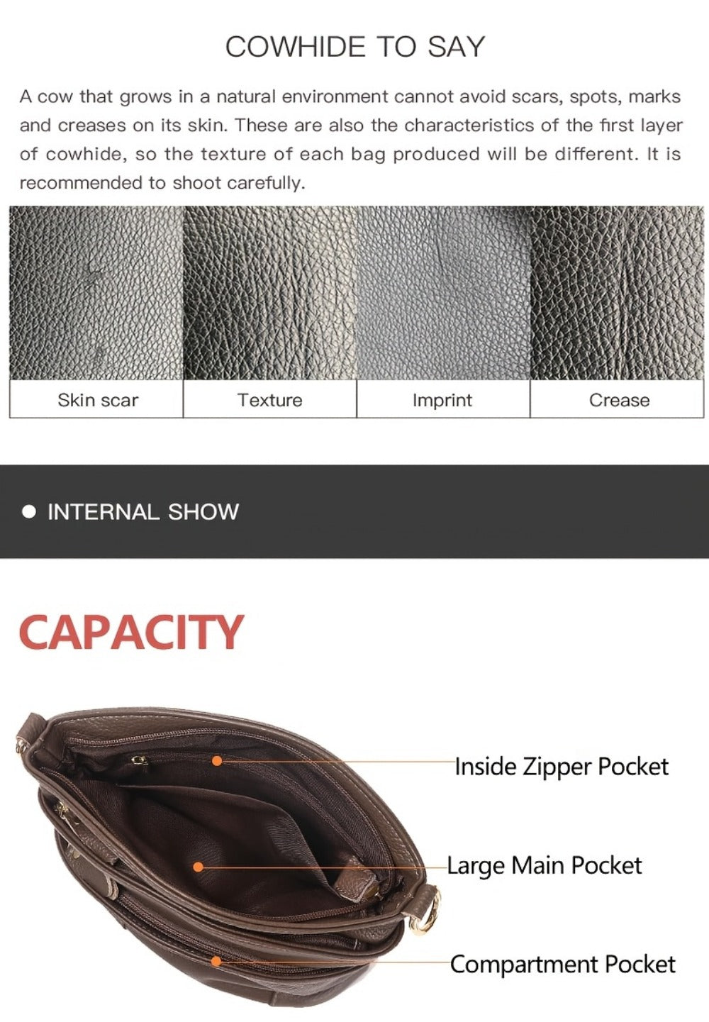 Crossbody Bag for Women – 5 Colors, Genuine Leather – detail view 16