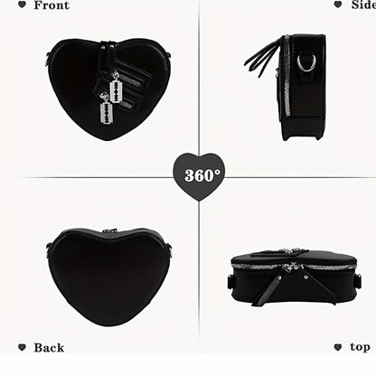 Crossbody Bag for Women – Gothic Heart Blade Zipper Chain – alternate view