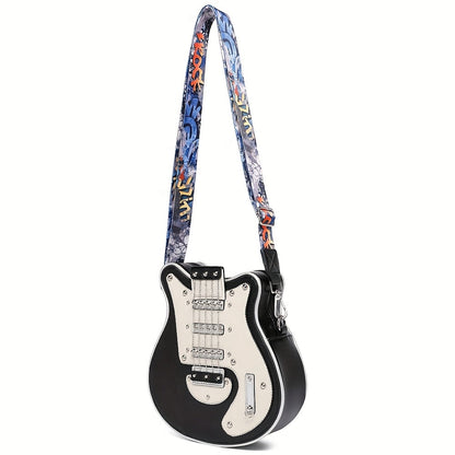 Crossbody Bag – Guitar Shaped Y2k Chain Rivet – front view - product view 38