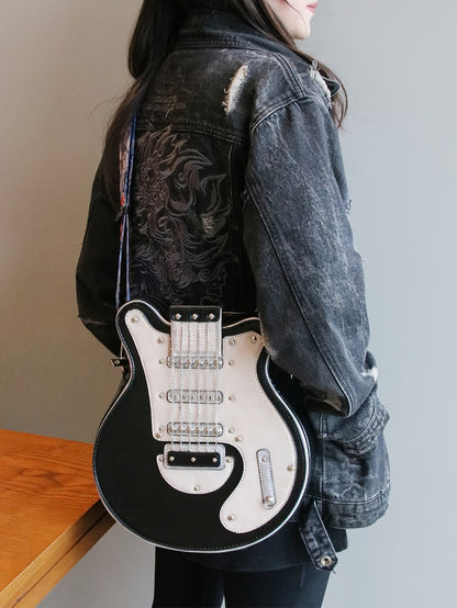Crossbody Bag – Guitar Shaped Y2k Chain Rivet – detail view 29