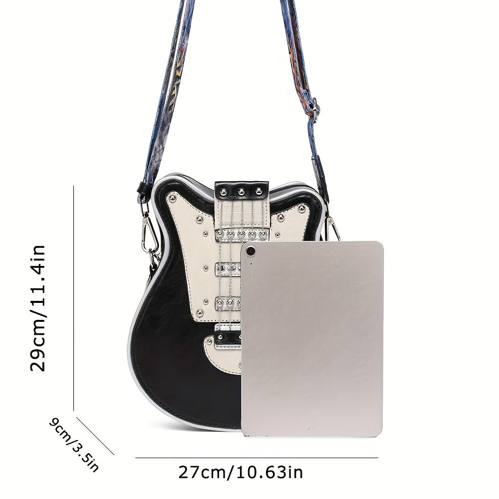 Crossbody Bag – Guitar Shaped Y2k Chain Rivet – detail view 6