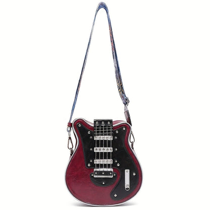 Crossbody Bag – Guitar Shaped Y2k Chain Rivet – detail view 11