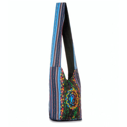 Crossbody Bag for Women – Handmade Cotton Yin Yang Hobo – alternate view