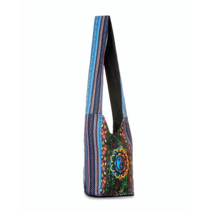 Crossbody Bag for Women – Handmade Cotton Yin Yang Hobo – detail view 7