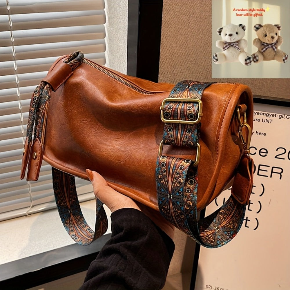 Crossbody Bag for Women – Large Capacity, Boho Ethnic Graphic Pattern Wide – front view