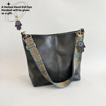Crossbody Bag for Women – Large Capacity, Boho Hobo Evil Eye Pendant – front view - product view 70