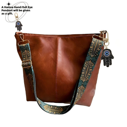Crossbody Bag for Women – Large Capacity, Boho Hobo Evil Eye Pendant – alternate view