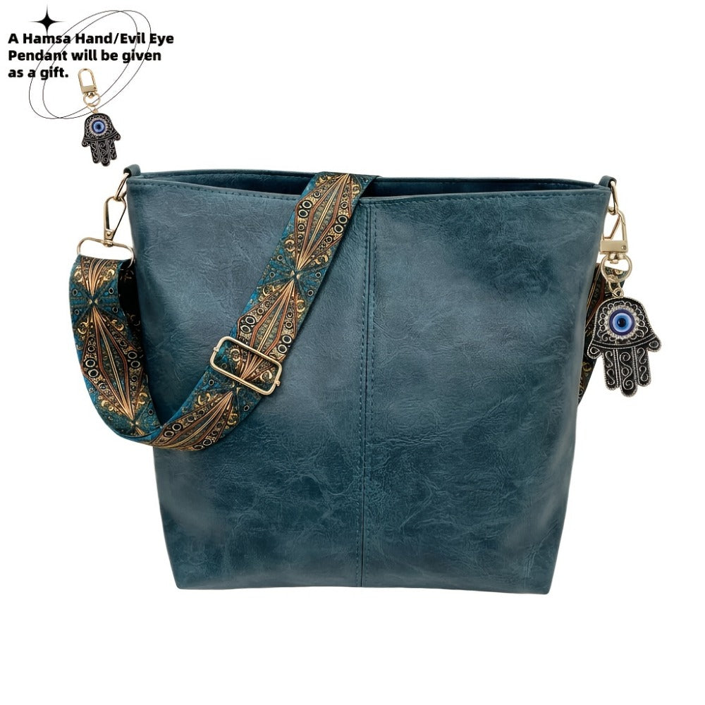 Crossbody Bag for Women – Large Capacity, Boho Hobo Evil Eye Pendant – detail view 31
