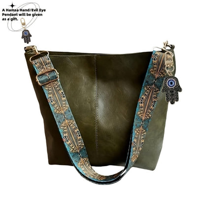 Crossbody Bag for Women – Large Capacity, Boho Hobo Evil Eye Pendant – detail view 12