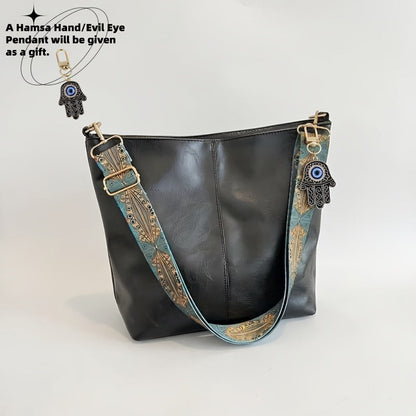 Crossbody Bag for Women – Large Capacity, Boho Hobo Evil Eye Pendant – detail view 14