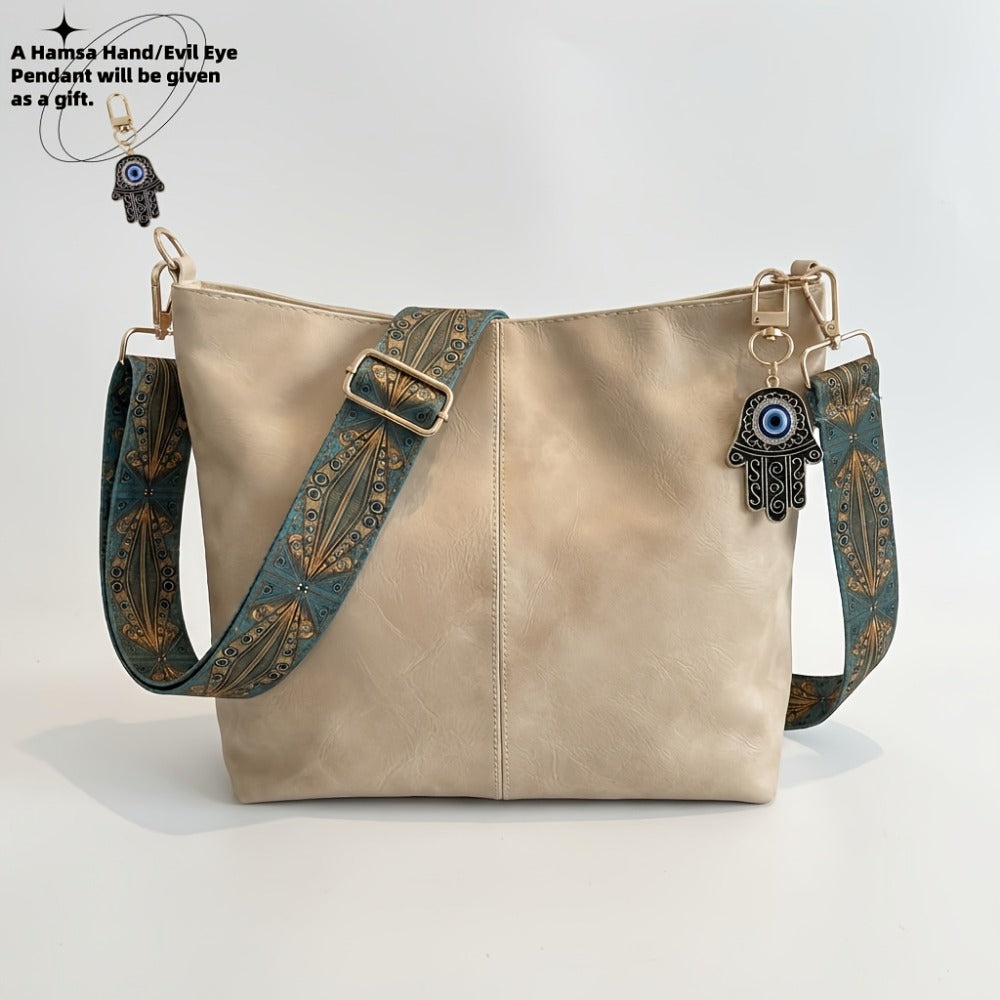 Crossbody Bag for Women – Large Capacity, Boho Hobo Evil Eye Pendant – detail view 18
