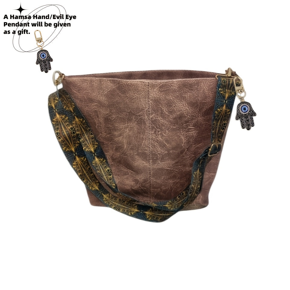 Crossbody Bag for Women – Large Capacity, Boho Hobo Evil Eye Pendant – detail view 4
