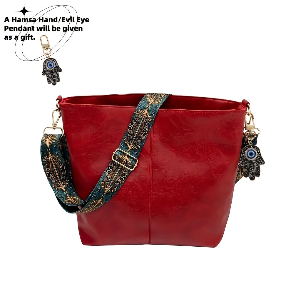 Crossbody Bag for Women – Large Capacity, Boho Hobo Evil Eye Pendant – detail view 8