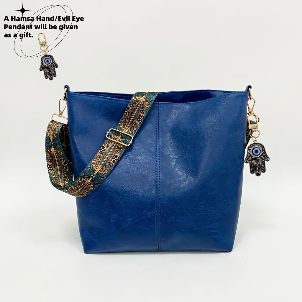 Crossbody Bag for Women – Large Capacity, Boho Hobo Evil Eye Pendant – detail view 3
