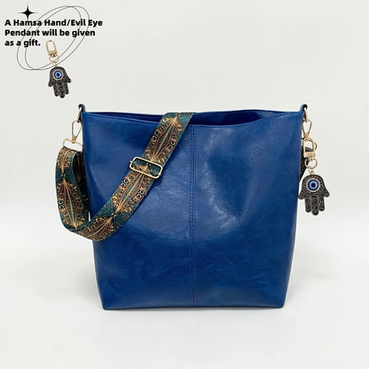 Crossbody Bag for Women – Large Capacity, Boho Hobo Evil Eye Pendant – detail view 3