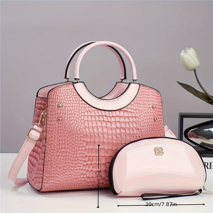 Crossbody Bag for Women – Large Capacity, Crocodile Print Large Capacity Set – detail view 9
