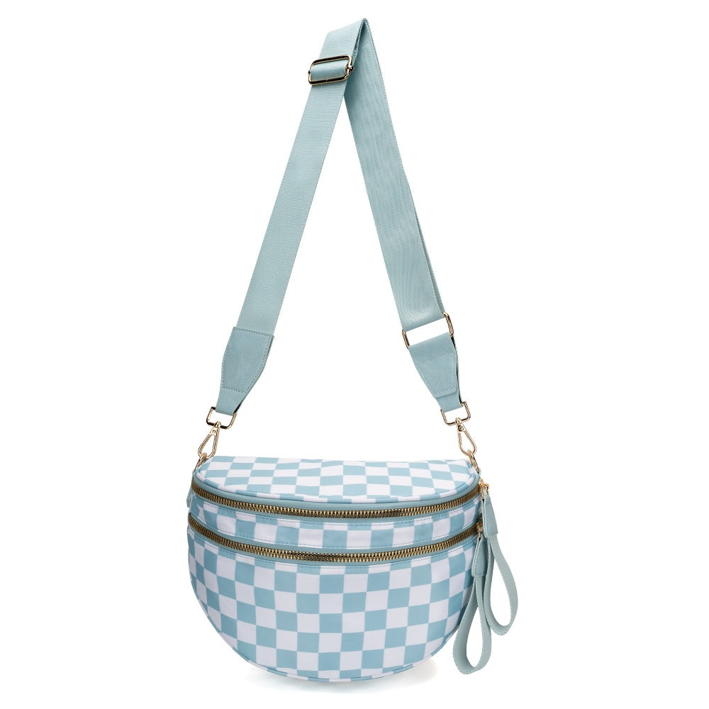 Crossbody Bag for Women – Large Capacity, Plaid Large Capacity Drawstring Closure – front view - product view 39