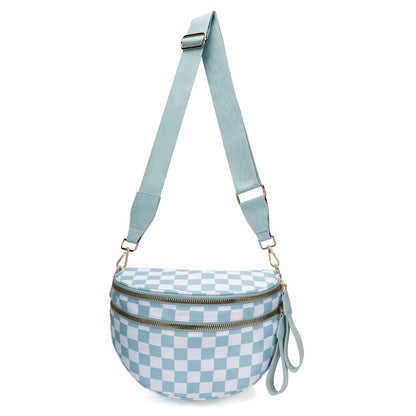 Crossbody Bag for Women – Large Capacity, Plaid Large Capacity Drawstring Closure – front view - product view 39