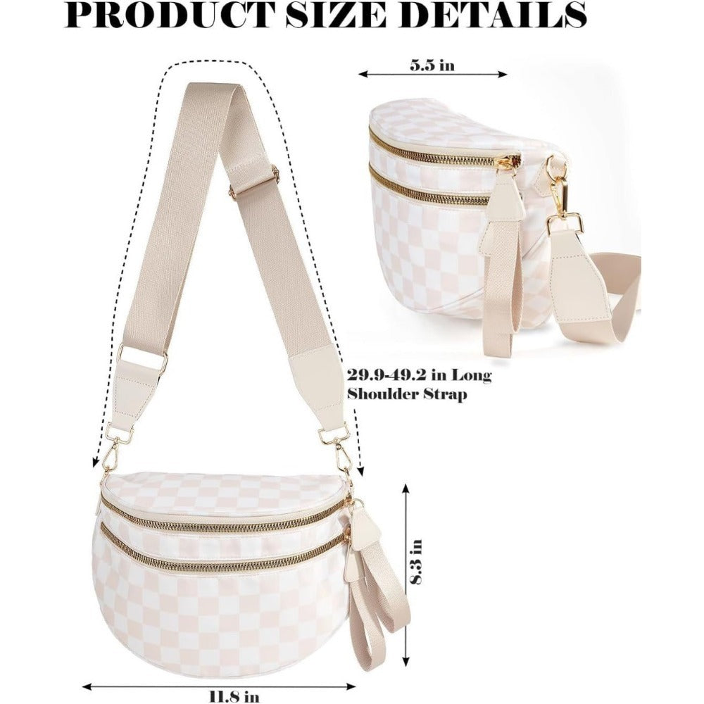 Crossbody Bag for Women – Large Capacity, Plaid Large Capacity Drawstring Closure – detail view 34