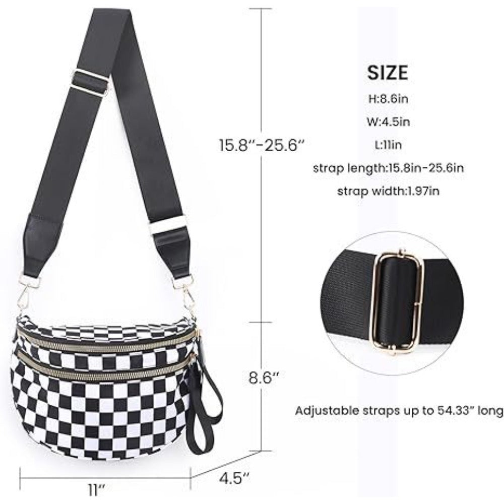 Crossbody Bag for Women – Large Capacity, Plaid Large Capacity Drawstring Closure – detail view 40