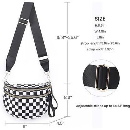 Crossbody Bag for Women – Large Capacity, Plaid Large Capacity Drawstring Closure – detail view 40