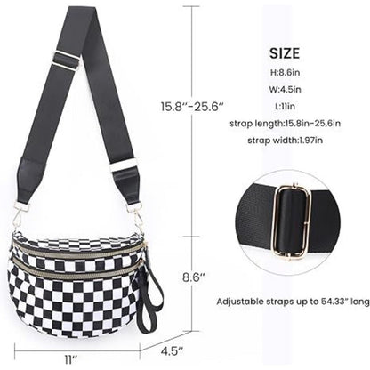 Crossbody Bag for Women – Large Capacity, Plaid Large Capacity Drawstring Closure – detail view 13
