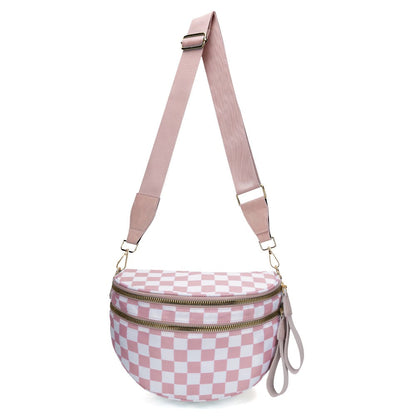 Crossbody Bag for Women – Large Capacity, Plaid Large Capacity Drawstring Closure – detail view 4