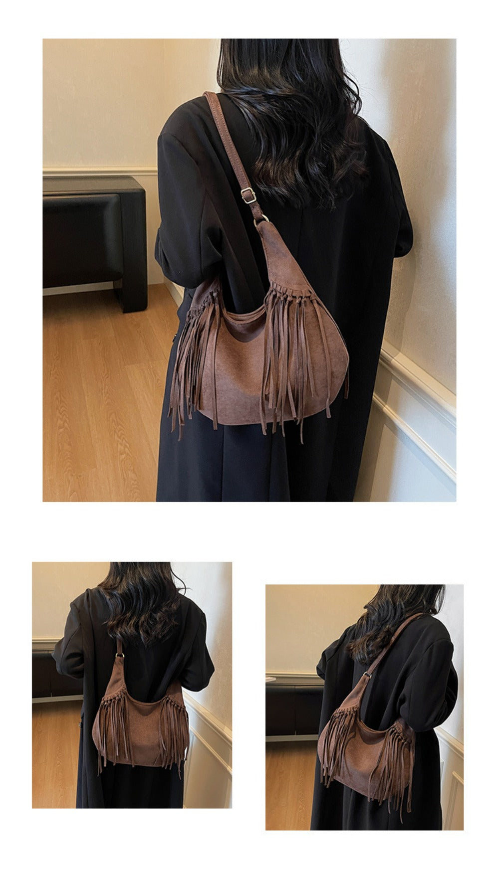 Crossbody Bag for Women – Large Capacity, Vintage Dumpling Large Capacity Tassel – detail view 26