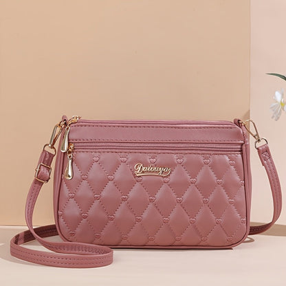 Crossbody Bag for Women – Large Capacity, Embroidered Solid Color Large Capacity – front view