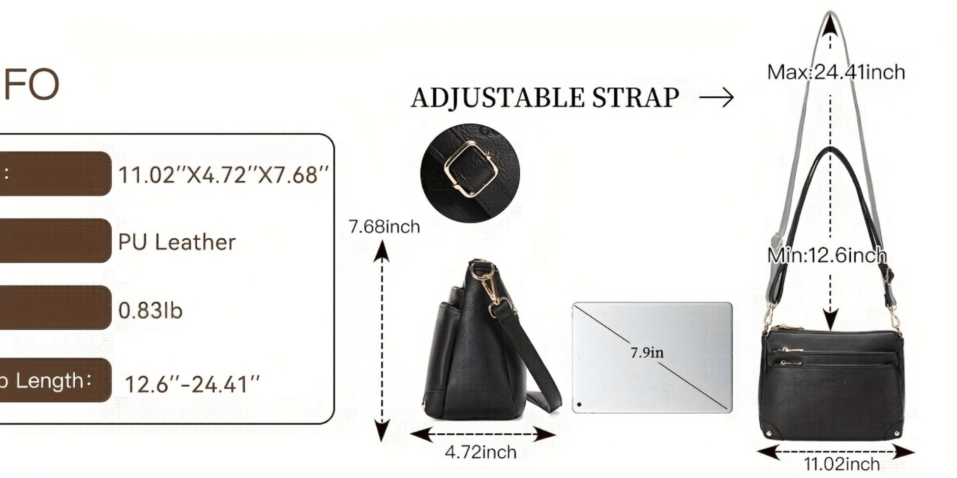Crossbody Bag for Women – Large Capacity, for Travel & Work – detail view 8