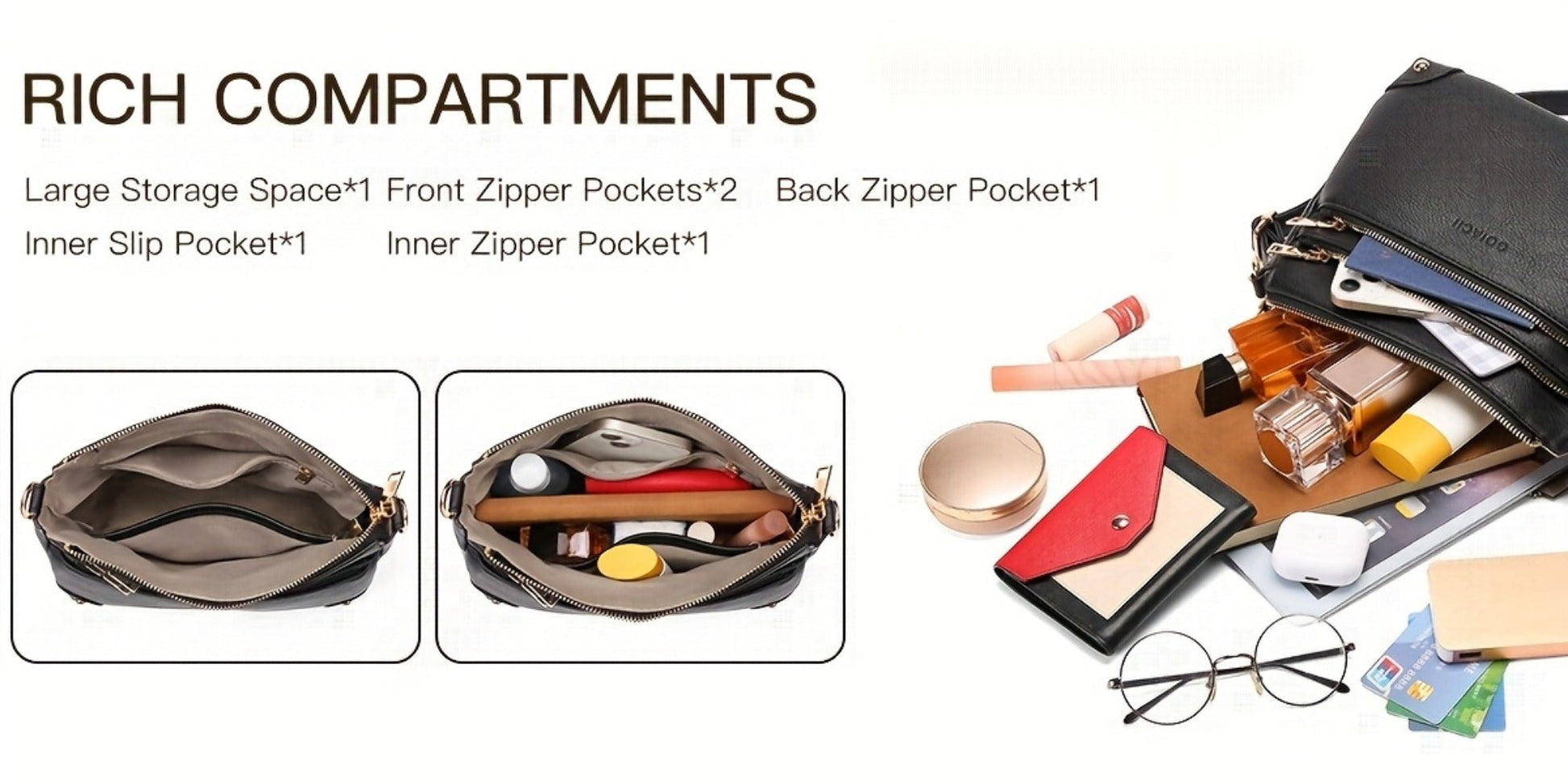 Crossbody Bag for Women – Large Capacity, for Travel & Work – detail view 9