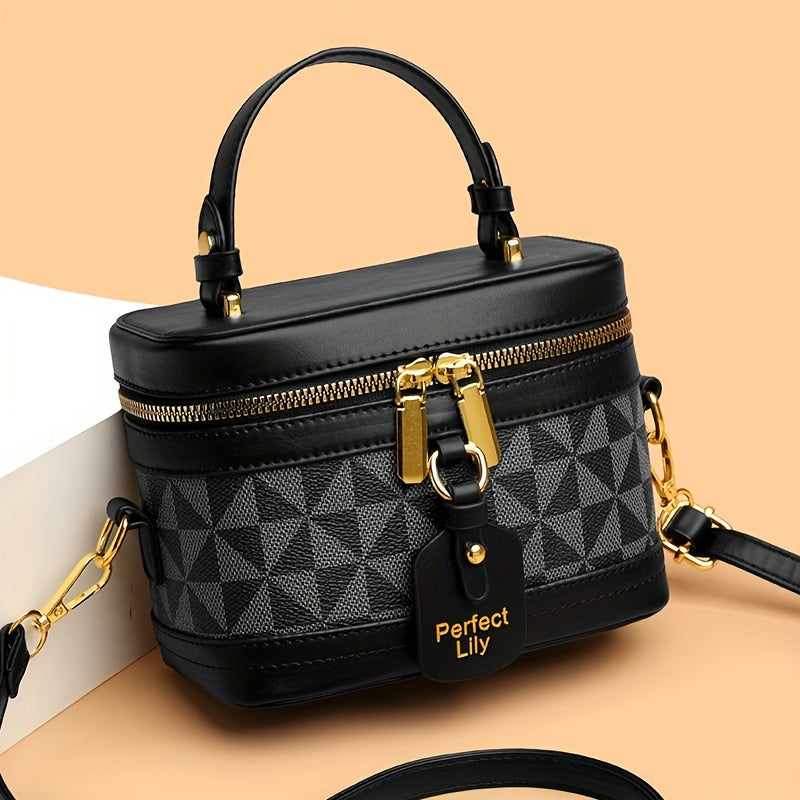 Crossbody Bag for Women – Mini, Vanity Structured Box Geometric Monogram – detail view 14