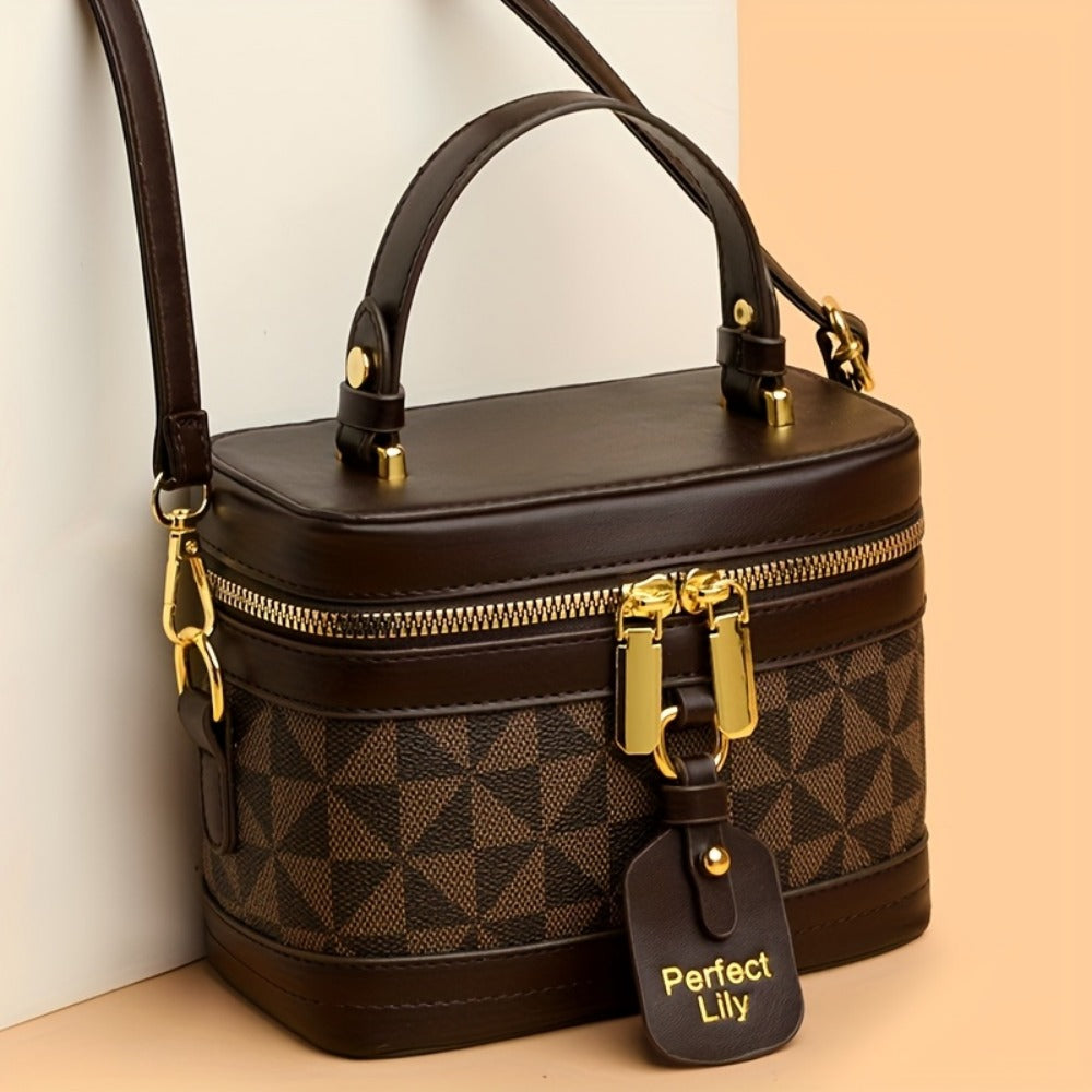 Crossbody Bag for Women – Mini, Vanity Structured Box Geometric Monogram – detail view 11