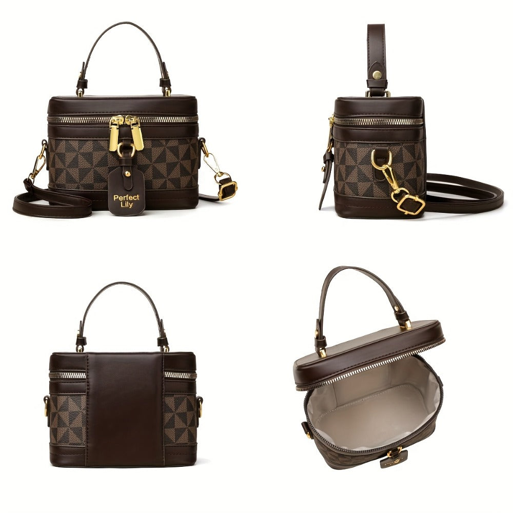 Crossbody Bag for Women – Mini, Vanity Structured Box Geometric Monogram – detail view 13