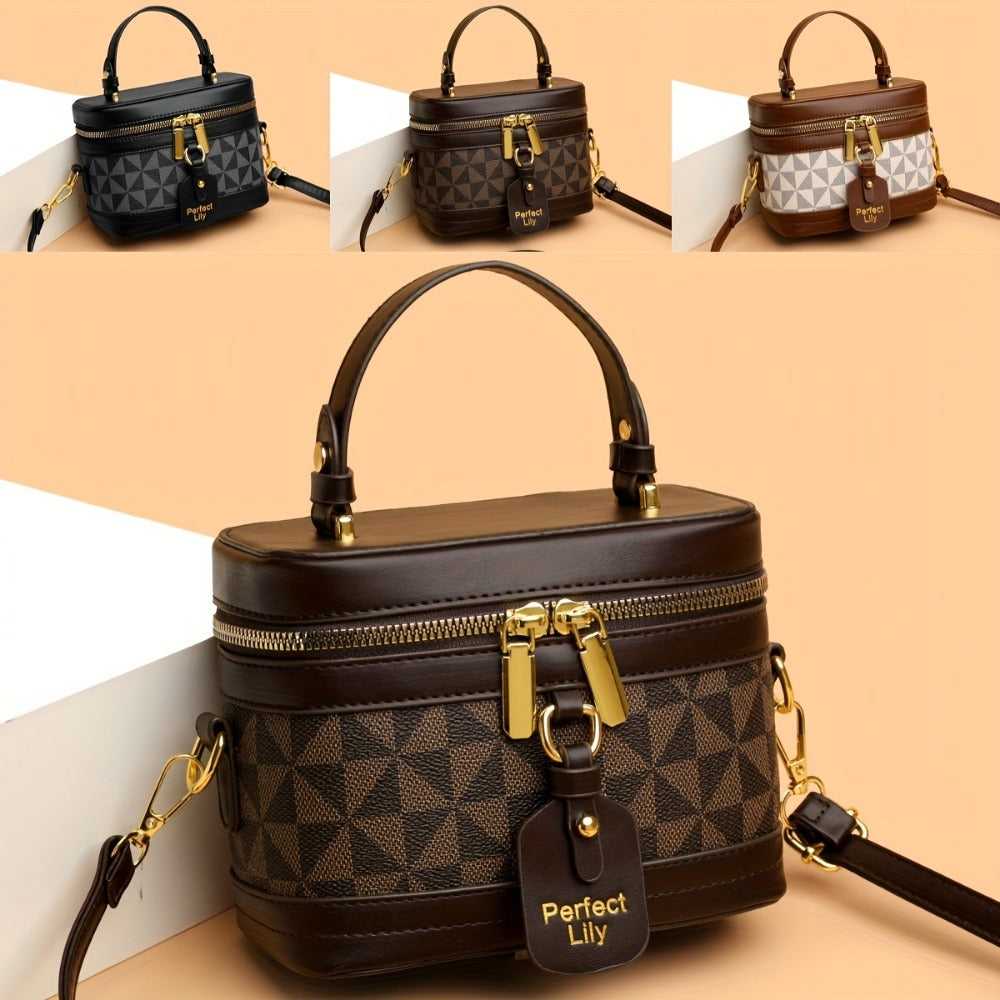 Crossbody Bag for Women – Mini, Vanity Structured Box Geometric Monogram – detail view 3