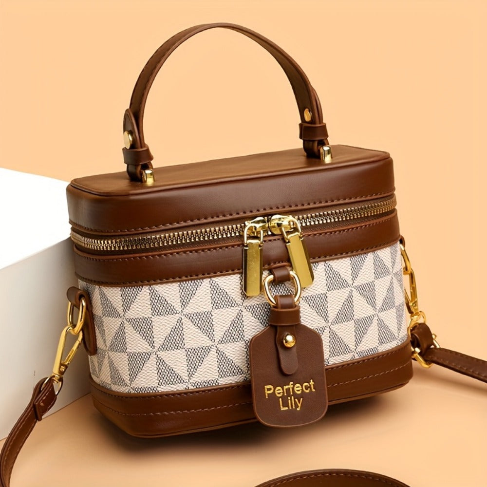 Crossbody Bag for Women – Mini, Vanity Structured Box Geometric Monogram – detail view 6